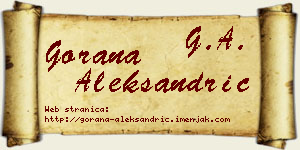Gorana Aleksandrić vizit kartica